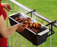 Holzkohle Balkongrill