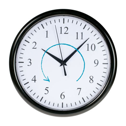 Rückwärts Uhr - Uhr läuft gegen den Uhrzeigersinn